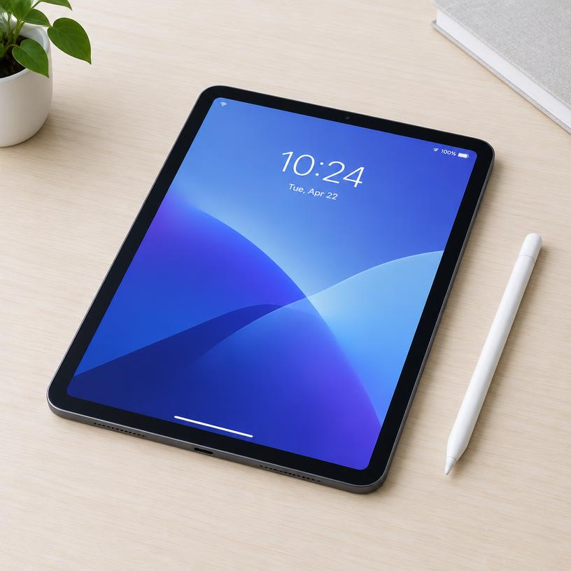 Tablet con lápiz digital sobre un escritorio