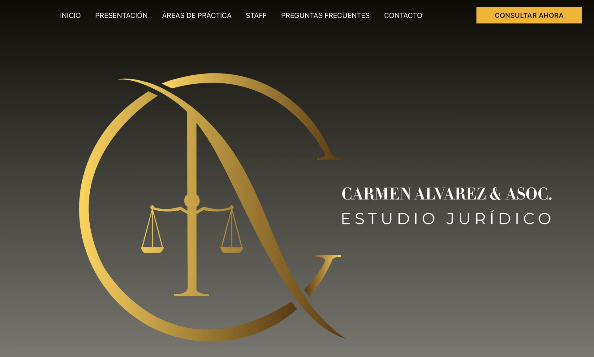 Captura real del sitio web de Carmen Alvarez & Asoc.